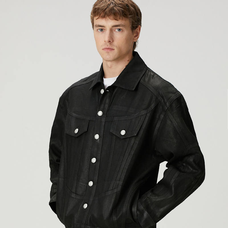 Thumbnail of Faded Denim Jacket - Black image