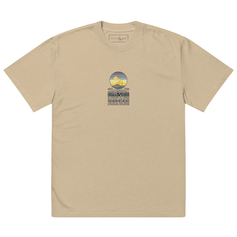 Thumbnail of Faded Khaki Desert Surf Explore Co. Oversized Cotton T-Shirt - Men image
