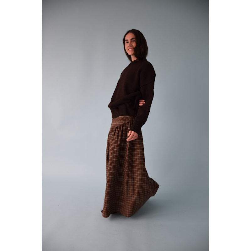 Thumbnail of Beth Brown Checked Skirt image