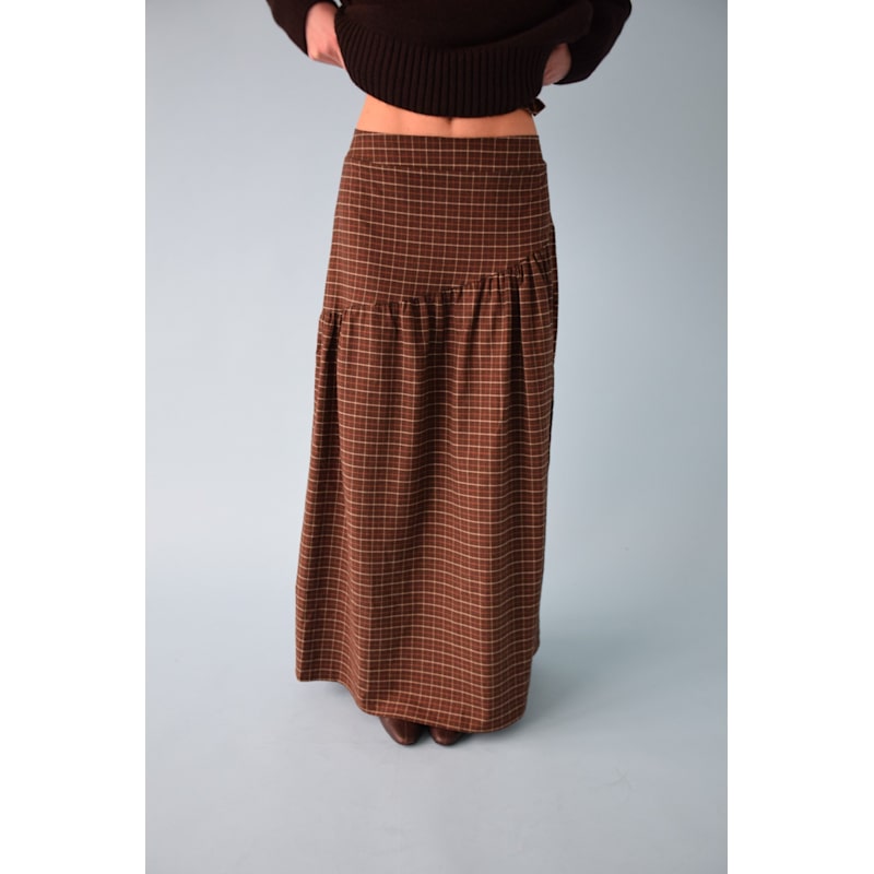 Thumbnail of Beth Brown Checked Skirt image