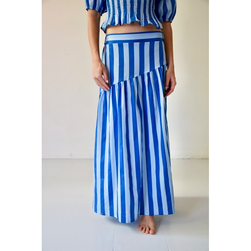 Thumbnail of Beth Blue Striped Skirt image
