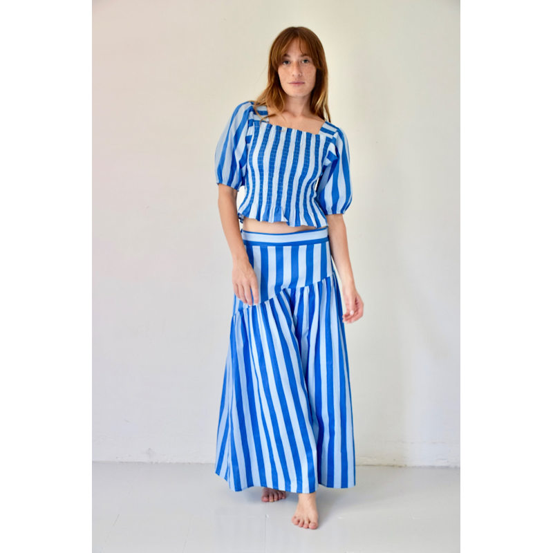 Thumbnail of Beth Blue Striped Skirt image