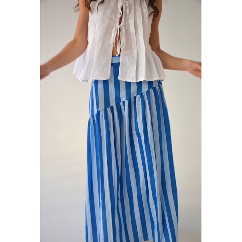 Thumbnail of Beth Blue Striped Skirt image