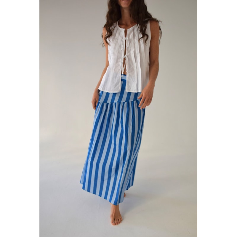 Thumbnail of Beth Blue Striped Skirt image