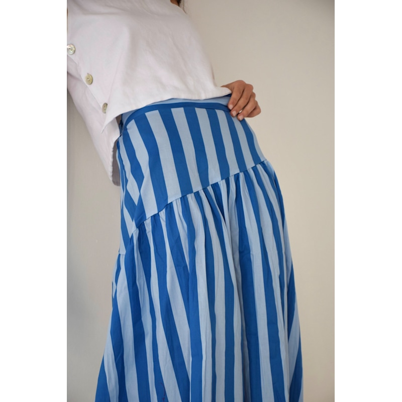 Thumbnail of Beth Blue Striped Skirt image