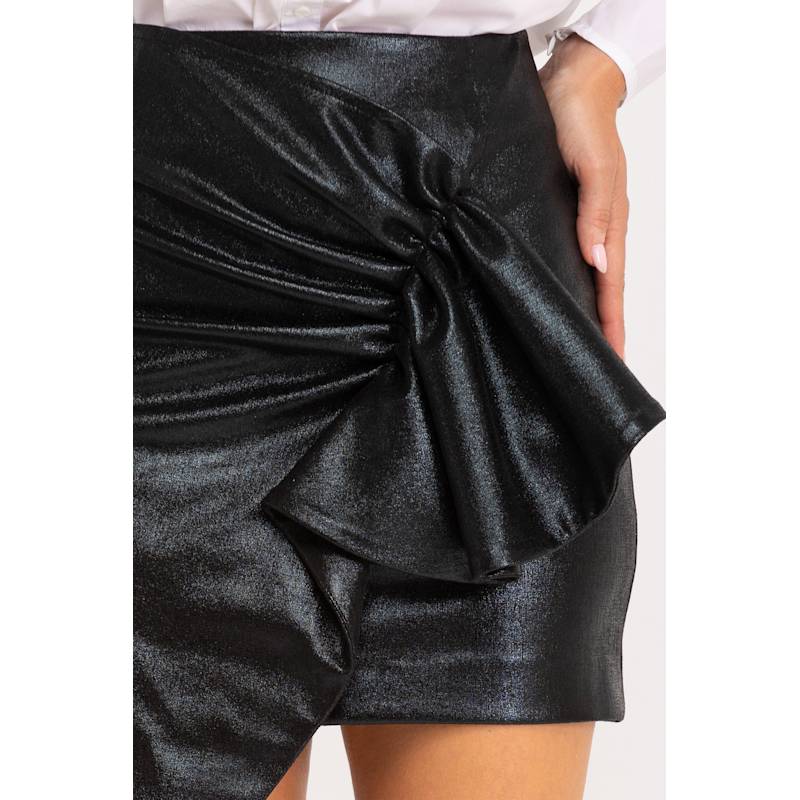Thumbnail of Draped Mini Skirt Black image