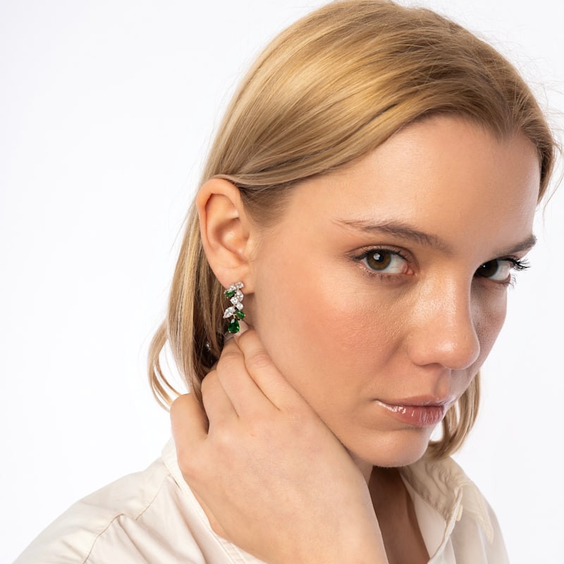 Thumbnail of Fancy Green Drop Tree Branch Earring image