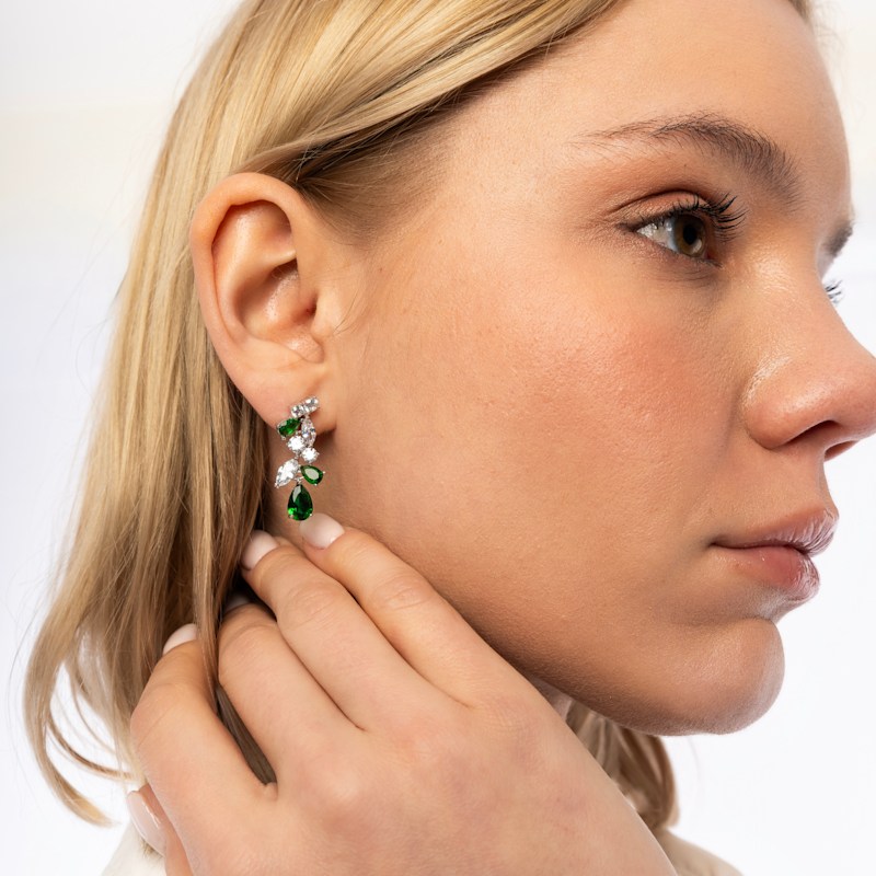 Thumbnail of Fancy Green Drop Tree Branch Earring image