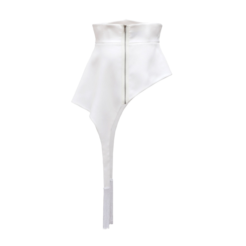Fashion Cold-Shoulder Midi Dress With Asymmetrical Belt White | Julia  Allert | Wolf & Badger