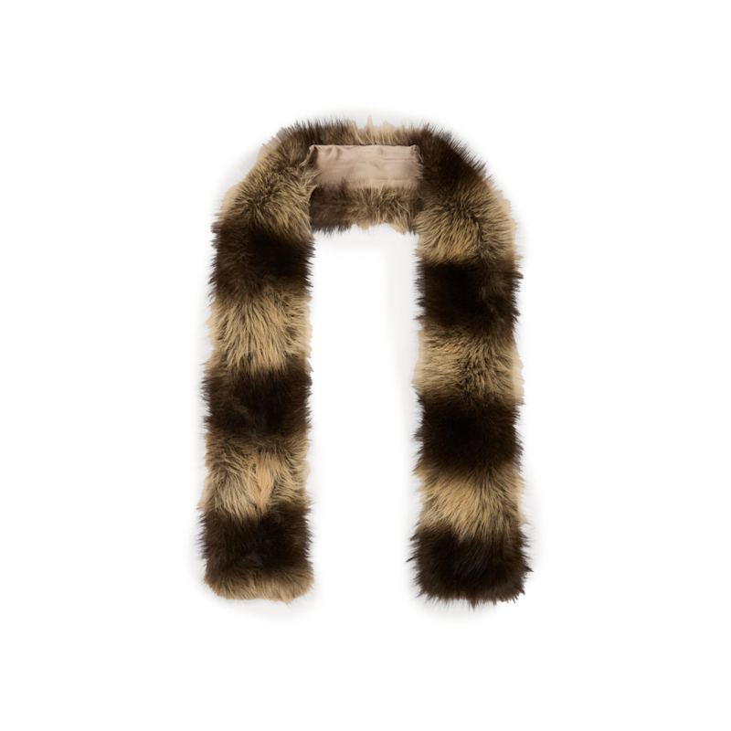 Thumbnail of Faux Fur Statement Beige Scarf image