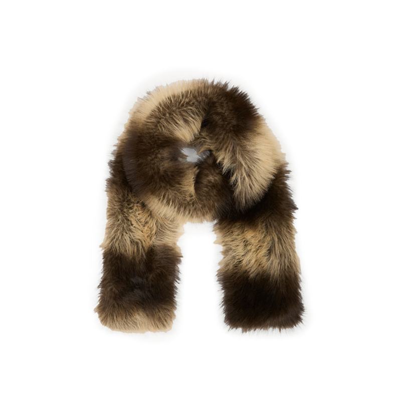 Thumbnail of Faux Fur Statement Beige Scarf image