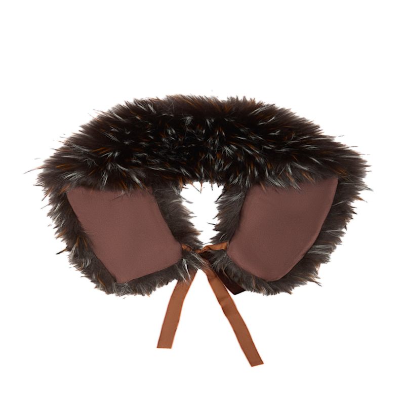 Thumbnail of Faux Fur Tie Brown Collar image