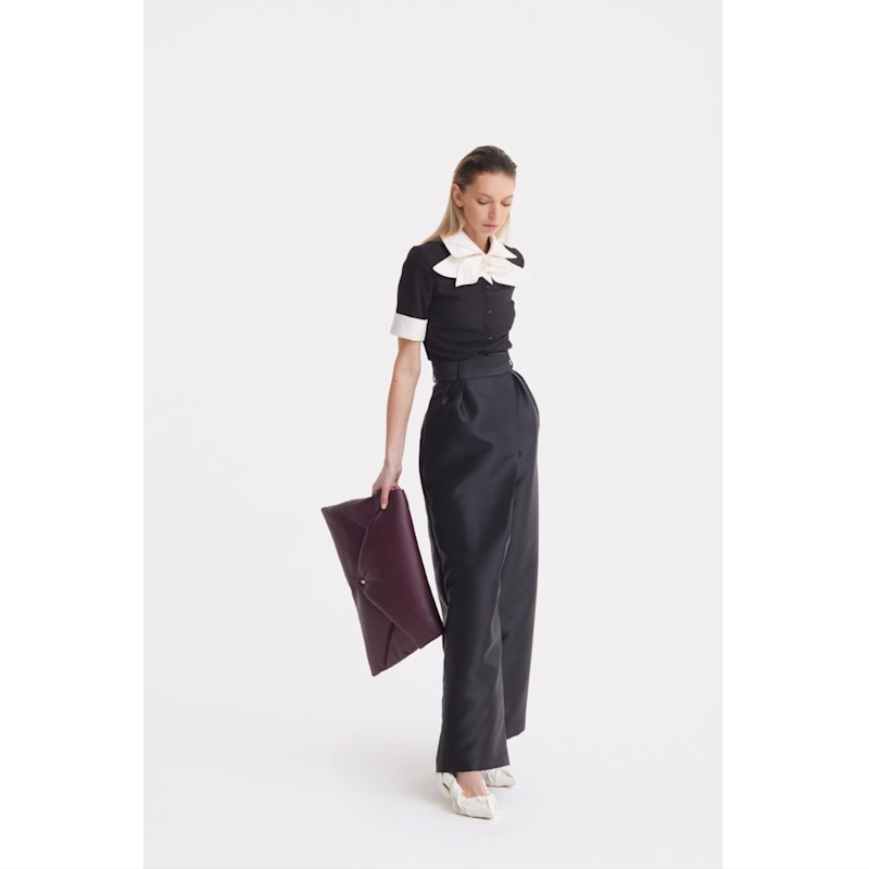 Thumbnail of Faux Leather Envelope Clutch Bag - Burgundy image