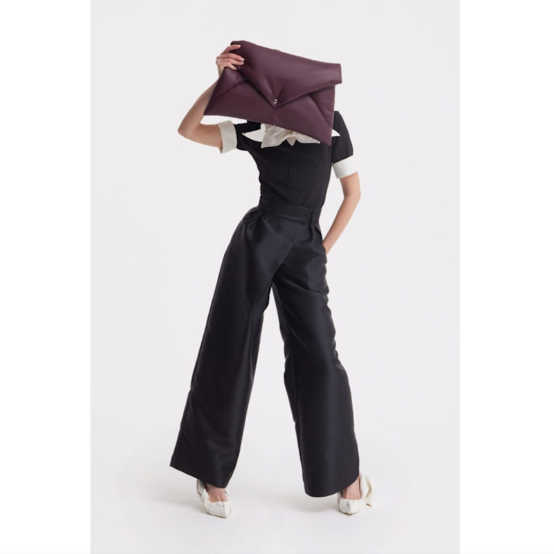 Thumbnail of Faux Leather Envelope Clutch Bag - Burgundy image