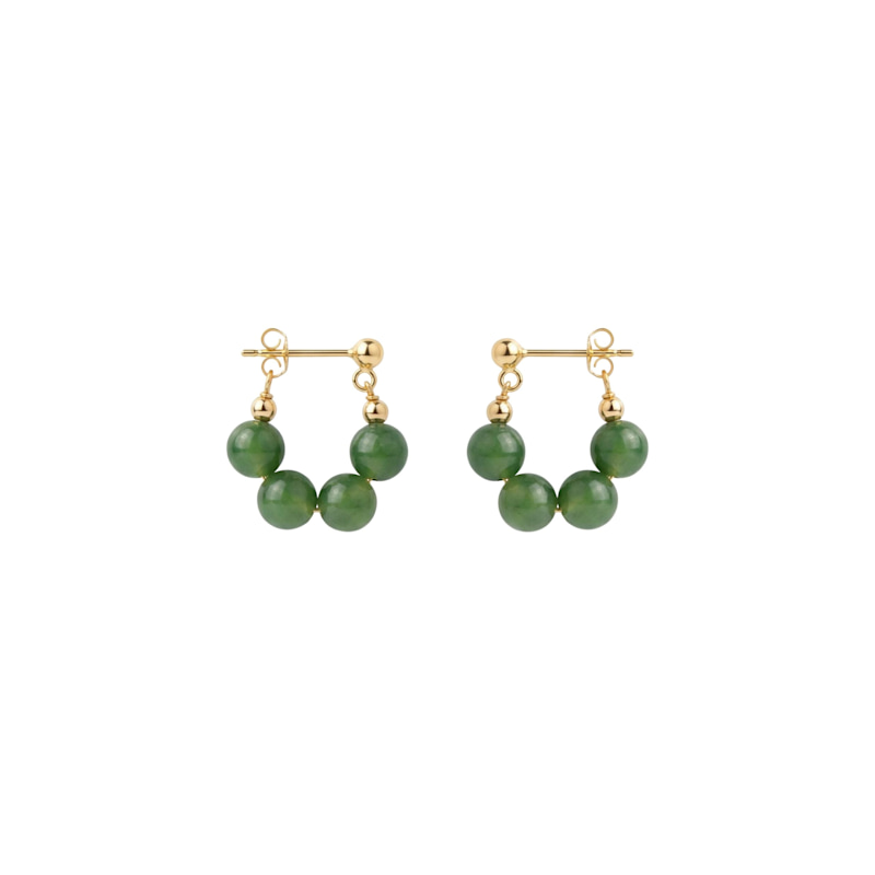 Thumbnail of Fay Beaded Jade Hoop Earrings image