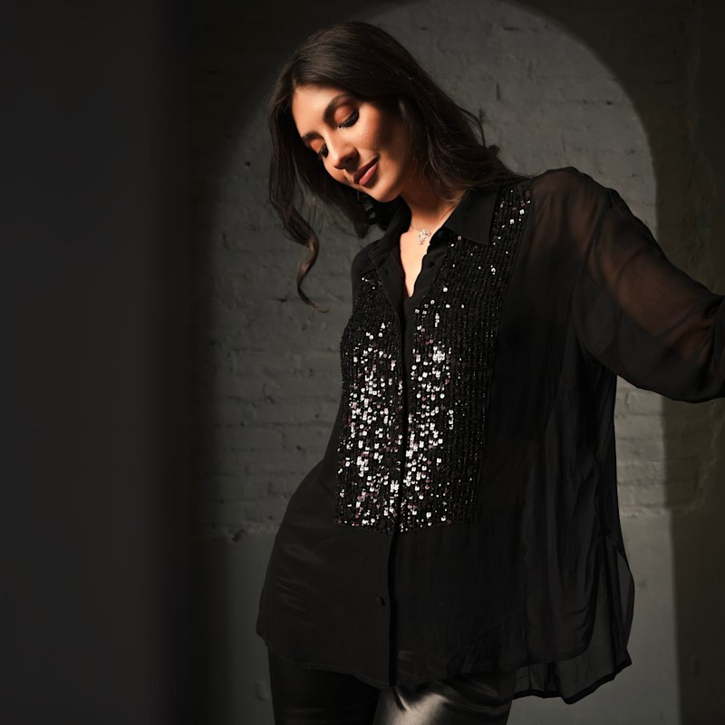 Thumbnail of Faye Black Sequin Shirt image