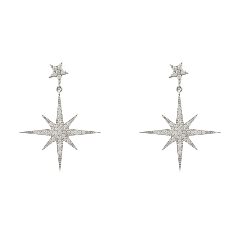 Thumbnail of Petite Star Burst Drop Earring Silver image