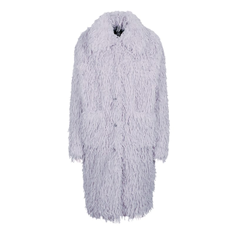 Feather Fake Fur Coat Haze | Freaky Nation | Wolf & Badger