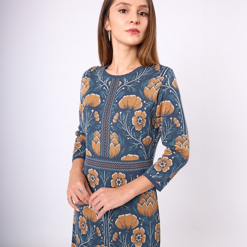 Thumbnail of Felicity Floral Jacquard Knit Dress image