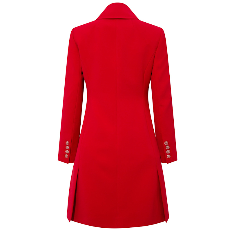 Thumbnail of Femponiq Asymmetric Pleated Blazer Dress - Red image