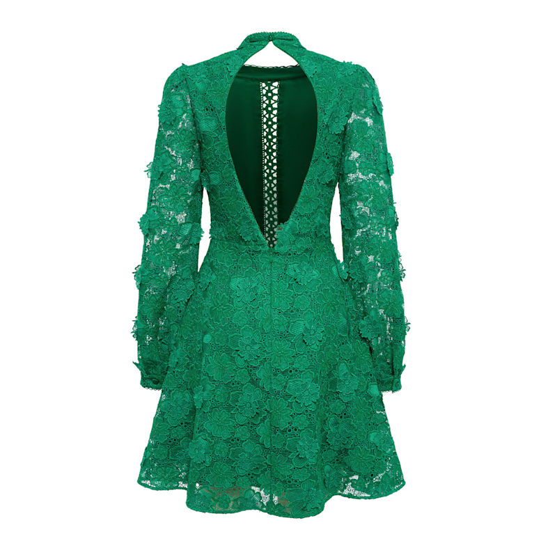 Emma Wallace Fen Lace Mini Dress - Green