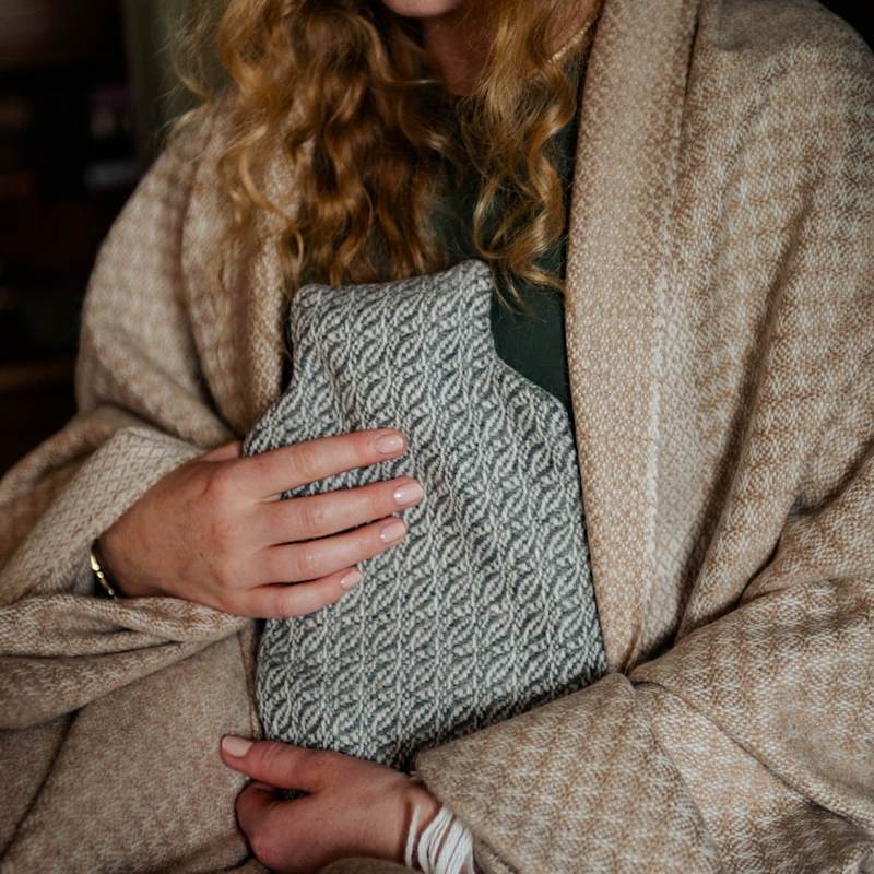 Thumbnail of Fern Alpaca Hot Water Bottle Grey image