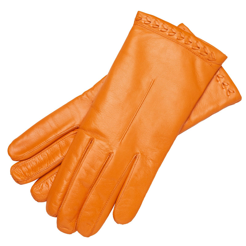Thumbnail of Ferrara - Women's Handmade Gloves In Orange Nappa Leather image
