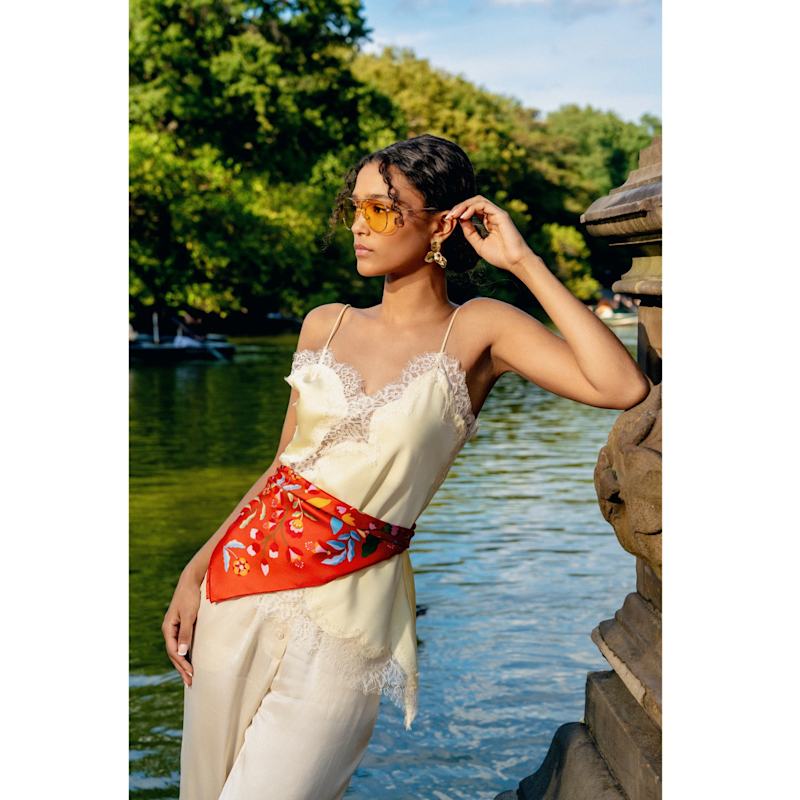 Thumbnail of Festival Flora Double Sided Silk Scarf image