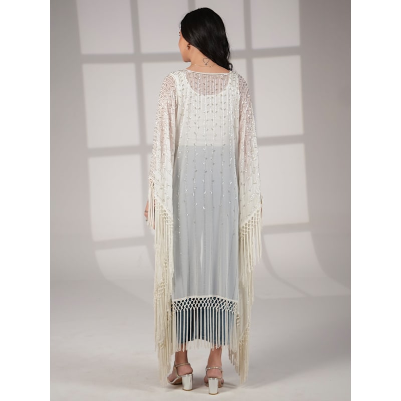 Thumbnail of Fi Statement Hand Embellished Fringe Trim Kimono image