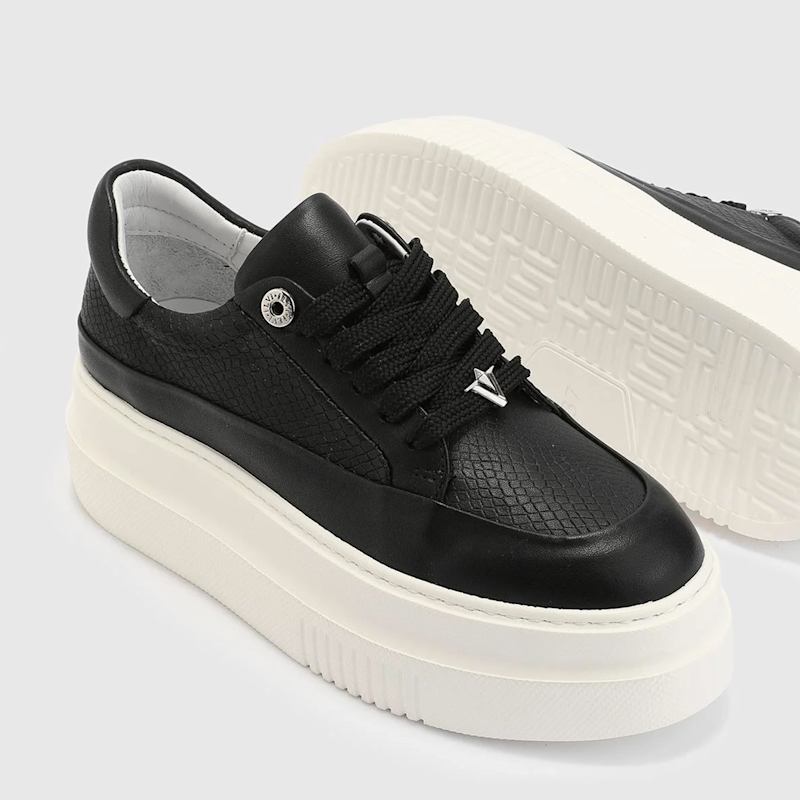 Thumbnail of Fien Black Floater Leather Women's Sneaker image