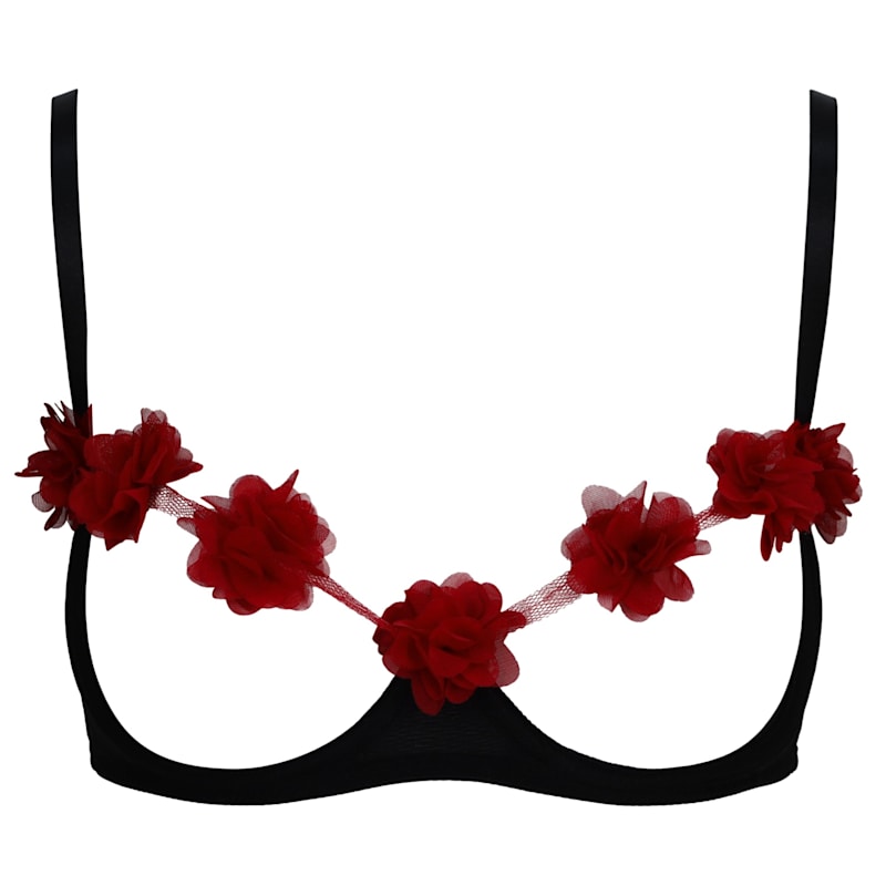 Thumbnail of New Valentines  Gifting Fifi Cherry Red Ouvert Petal Bralette image