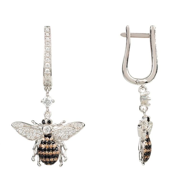 Thumbnail of Honey Bee Drop Earrings Silver image