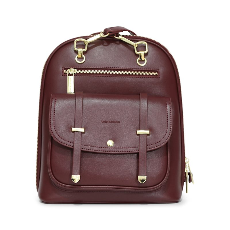Fifth Ave Leather Backpack - Burgundy | Belle & Bloom | Wolf  display picture 1