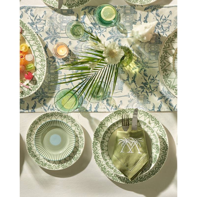 Thumbnail of Fine Bone China Set Of Four Dinner Plates Palms Green image