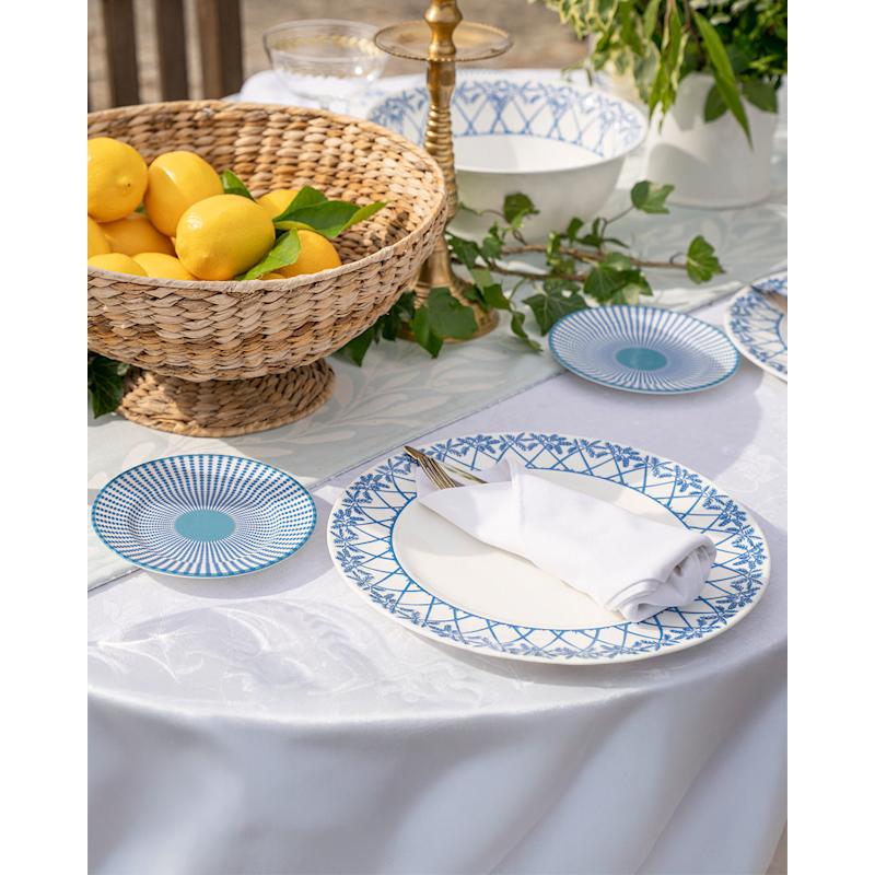 Thumbnail of Fine Bone China Set Of Four Dinner Plates Palms Blue image