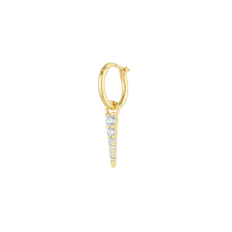 Thumbnail of Fine Spike Pave Hoop Single Earring 14Ct Solid Gold image