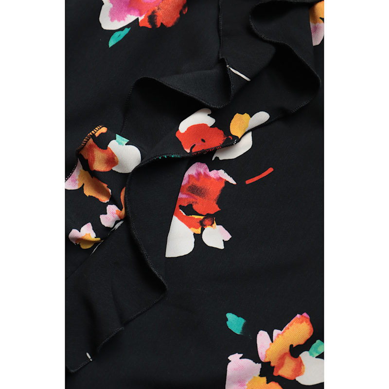 Thumbnail of Fiona Ruffled Floral Print Slip Midi Dress - Multicolor image