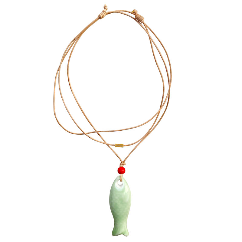 Thumbnail of Catch Me If You Can Fish Necklace  - Green image