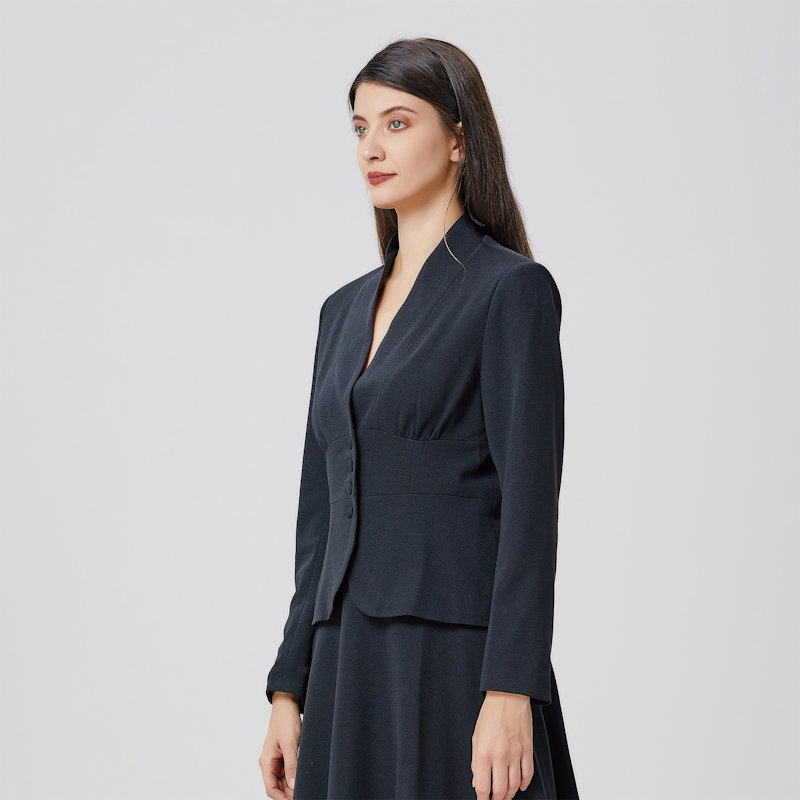 Fit-And-Flare Blazer Black Smart and Joy Wolf Badger