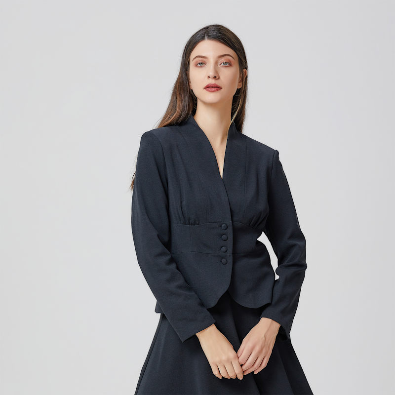WAIST SHAPE FLARE JACKET ブラック　 Mサイズ WAIST SHAPE FLARE JACKET ブラック Mサイズ - メルカリ