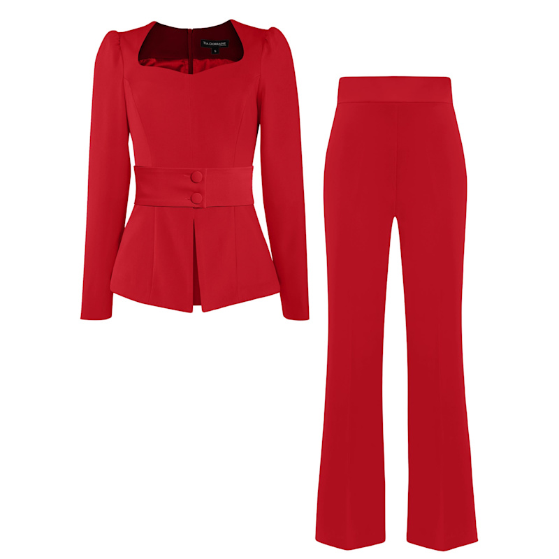 Thumbnail of Fitted Blouse & Trousers Set - Fierce Red image