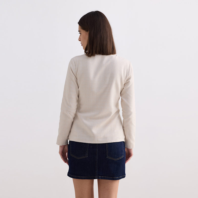 Thumbnail of Fitted Cotton Tweed Jacket In Cream image