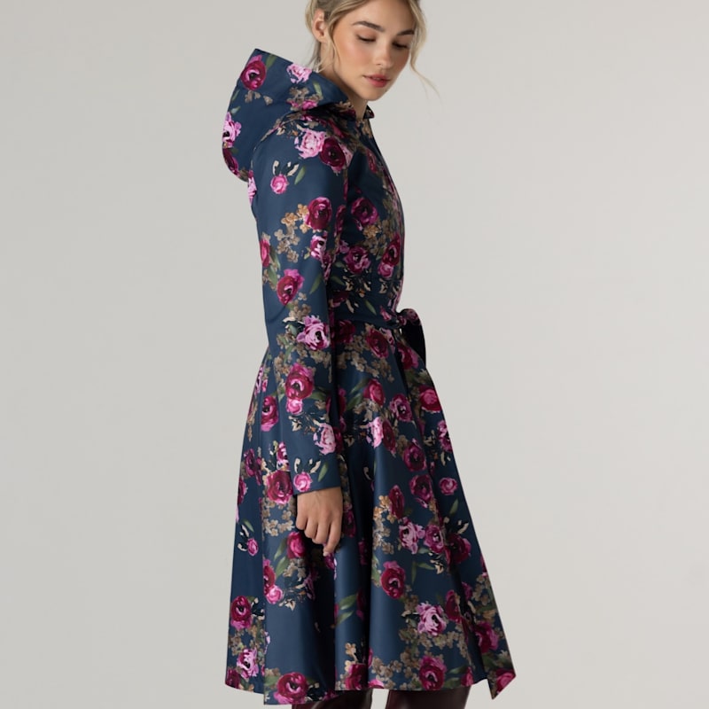 Thumbnail of Fitted & Flared Women's Coat With Hood: Misty Rose image