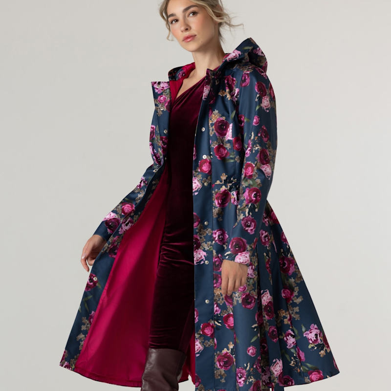Thumbnail of Fitted & Flared Women's Coat With Hood: Misty Rose image