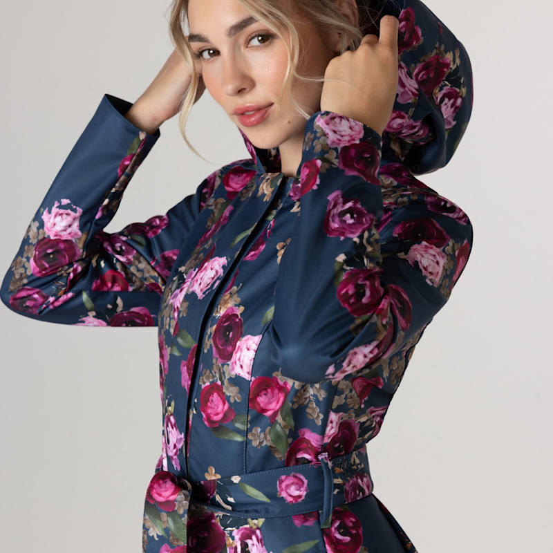 Thumbnail of Fitted & Flared Women's Coat With Hood: Misty Rose image