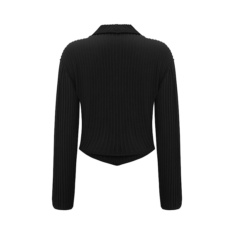 Thumbnail of Fitted Knit Cardigan - Jet Black image
