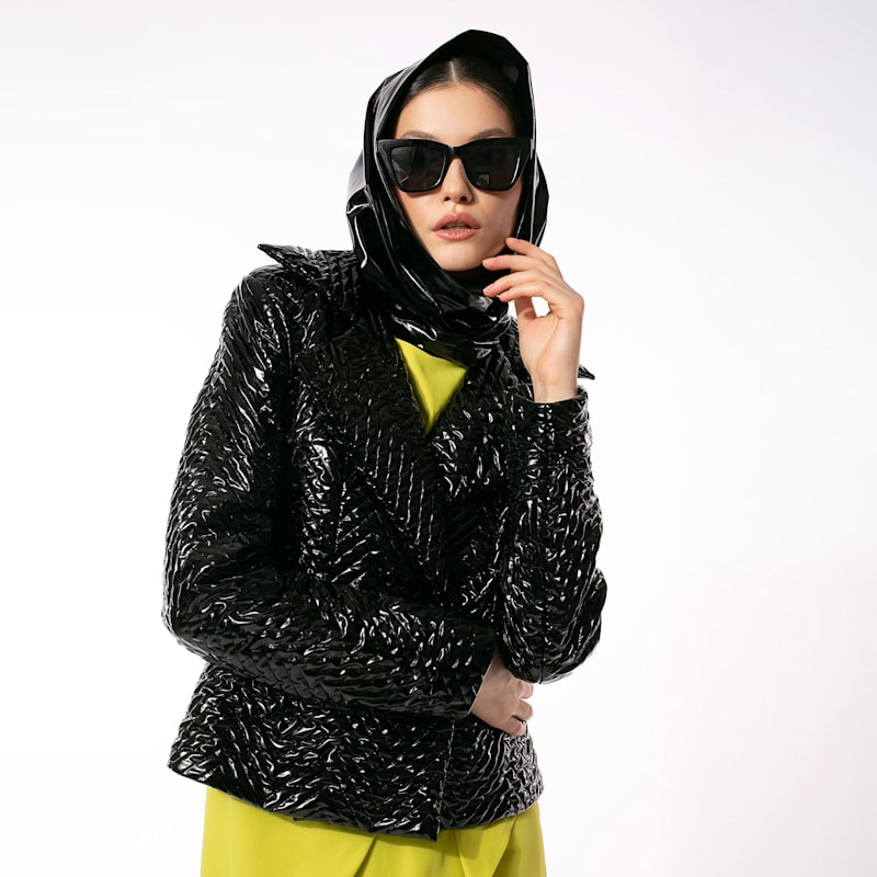 Fitted Short Latex Jacket Tokyo | Larisa Dragna | Wolf & Badger