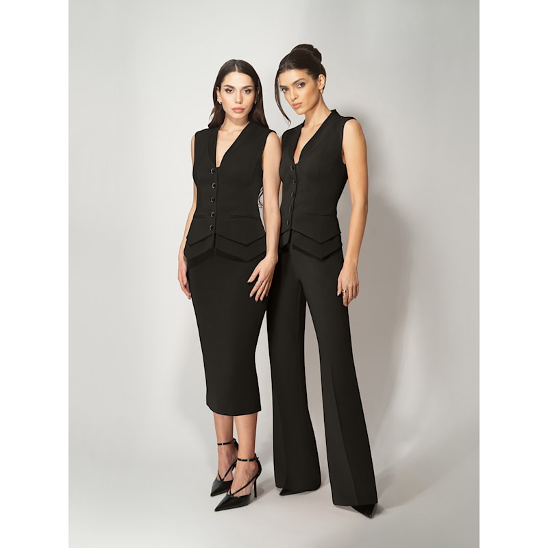 Thumbnail of High-Waist Pencil Midi Skirt - Black image