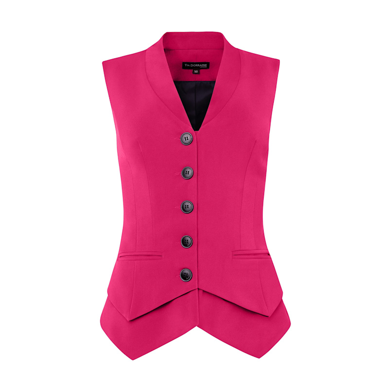 Thumbnail of Fitted Single-Breasted Waistcoat - Hot Pink image