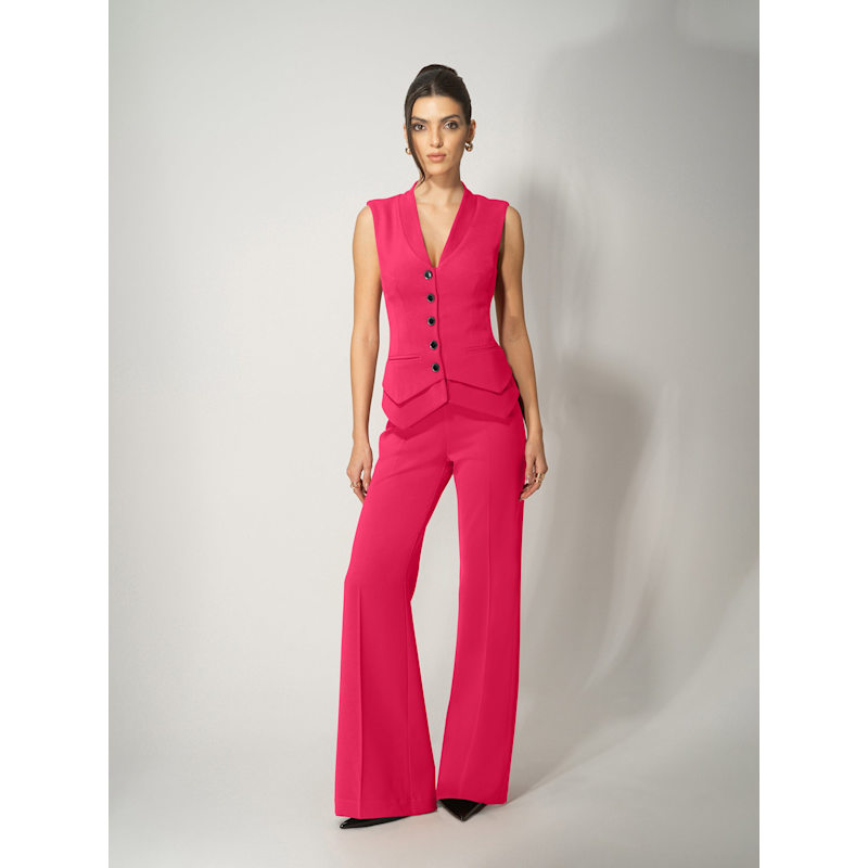 Thumbnail of Fitted Single-Breasted Waistcoat - Hot Pink image